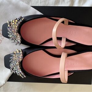 Elegant Black Embellished Women's Shoes